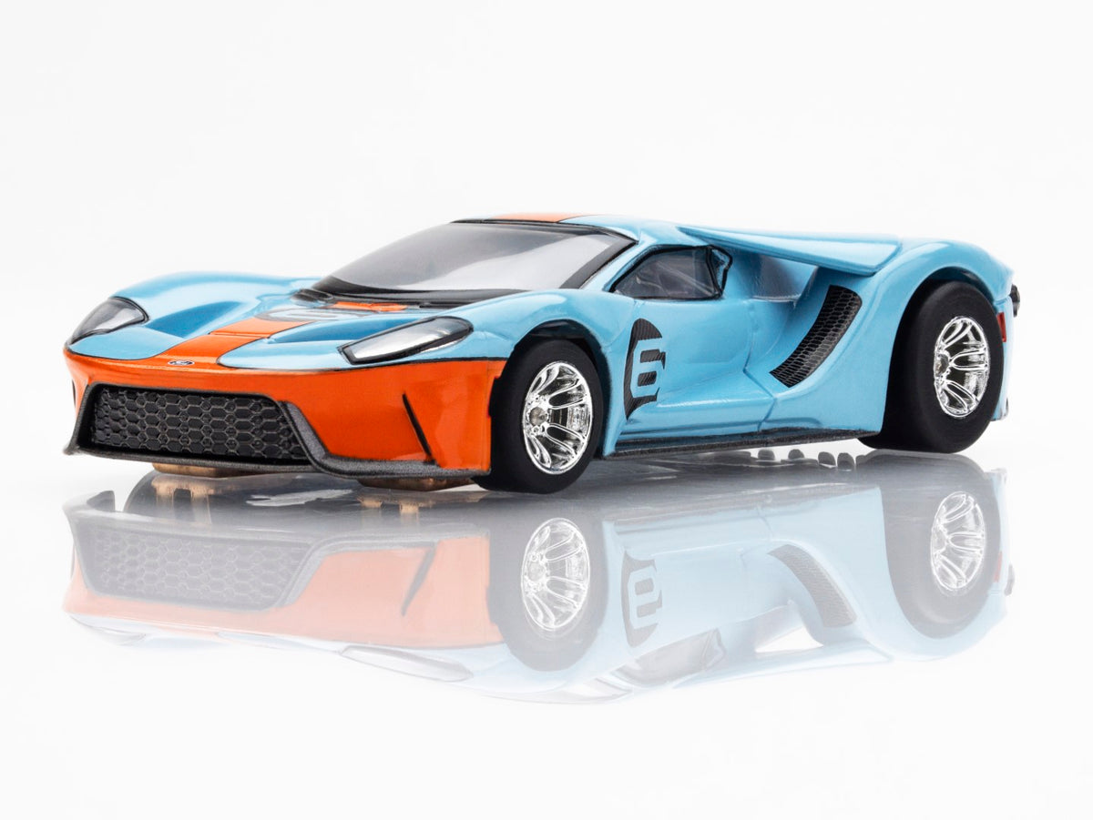 AFX Ford GT Heritage #6 Gulf HO Slot Car — official product view 5