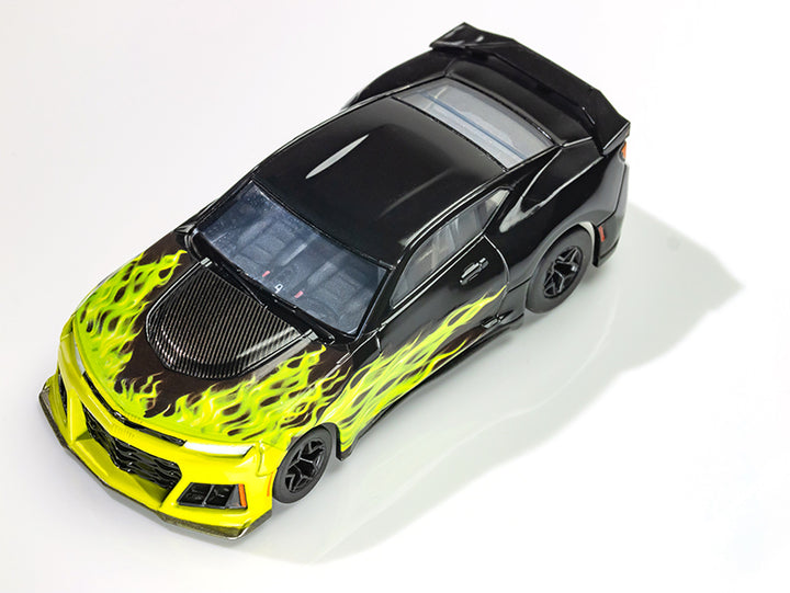 AFX 2021 Camaro ZL1 Wildfire Black/Lime HO Slot Car — official product view 1