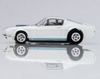 AFX 1965 Shelby Mustang GT350 White/Blue HO Slot Car — official product view 3
