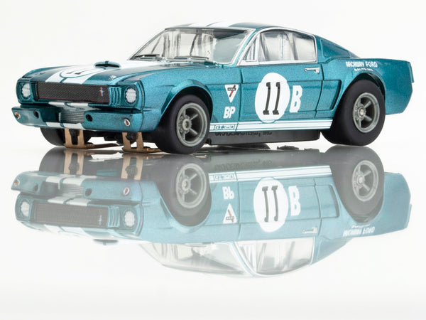 AFX 1965 Shelby Mustang GT350R Donohue Blue/White HO Slot Car — official product view 5