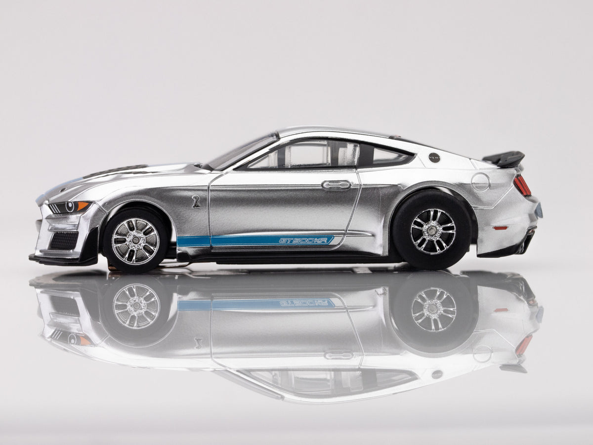 AFX 2022 Mustang GT500KR Silver/Blue HO Slot Car — official product view 3