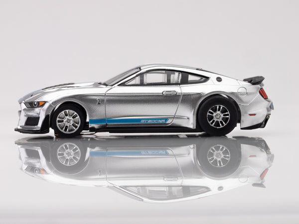 AFX 2022 Mustang GT500KR Silver/Blue HO Slot Car — official product view 3