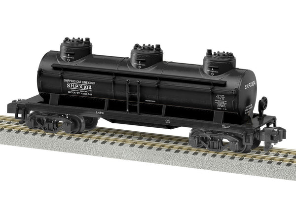 Lionel 2219180 S Scale SHPX 3-Dome Tankcar #104 - A/F — exact product reference