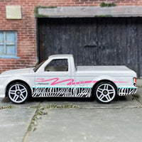 Loose Hot Wheels - 1991 GMC Syclone Pick Up Truck - White, Pink and Black