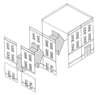 DPM Modular Building System(TM) -- Street-Level Wall Sections with Arched Entry - Kit pkg(4) (30101) product view 1