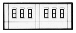 DPM N Scale Modulars System(TM) (Plastic) -- Dock Level Windows pkg(3); 3-1/2" Wide x 1-13/32" High (8.7 x 3.5cm) (60102) product view 1
