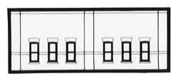 DPM N Scale Modulars System(TM) (Plastic) -- Street level Windows pkg(3); 3-1/2" Wide x 1-13/32" High (8.7 x 3.5cm) (60103) product view 1