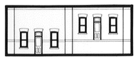 DPM N Scale Modulars System(TM) (Plastic) -- Street/Dock Level Entry Doors pkg(3) 3-1/2" Wide x 1-13/32" High (8.7 x 3. (60104) product view 1