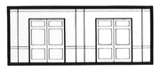 DPM N Scale Modulars System(TM) (Plastic) -- Street Level Freight Door pkg(3); 3-1/2" Wide x 1-13/32" High (8.7 x 3.5cm (60106) product view 1