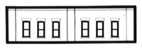 DPM N Scale Modulars System(TM) (Plastic) -- One-Story Window Section pkg(3): 3-1/2" Wide x 15/16" High (8.7 x 2.5cm) (60112) product view 1