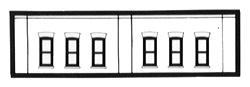 DPM N Scale Modulars System(TM) (Plastic) -- One-Story Window Section pkg(3): 3-1/2" Wide x 15/16" High (8.7 x 2.5cm) (60112) product view 1
