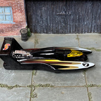 Loose Hot Wheels - Hydroplane Jet Boat - Black, White and Gold