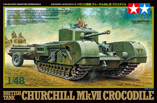 Tamiya 32594 British Churchill Mk.VII Crocodile Tank Model Kit - 1:48 - product image