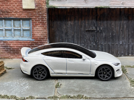 Loose Hot Wheels - Tesla Model S Plaid - White