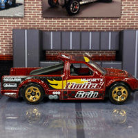 Loose Hot Wheels - Limited Grip Race Truck - Dark Red and Yellow