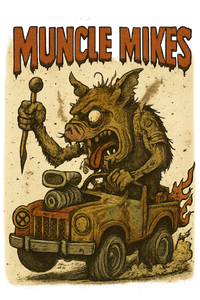 Monster Mugs 010 Hot Rod Coffee Mug — Muncle Mikes artwork close-up