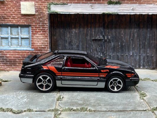 Loose Hot Wheels - 1984 Ford Mustang SVO - Black, Silver and Red