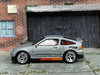 Custom Hot Wheels - 1988 Honda CRX - Satin Gray - Chrome 4 Spoke Wheels - Rubber Tires