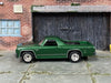 Custom Matchbox - 1970 Chevy El Camino - Green and Black - Chrome Steel Wheels - Rubber Tires