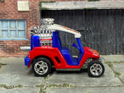 Custom Hot Wheels - Tee'd Off Golf Cart - Red, White and Blue - Chrome AMR Wheels - Rubber Tires