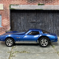 Loose Hot Wheels - Corvette Stingray - Blue and Silver