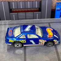 Loose Hot Wheels - Chevy Stock Car (1991) - Blue and White Hot Wheels