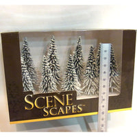 Bachmann SceneScapes Snow-Covered Pine Trees 3–4 Inches Nine-Pack - package height reference