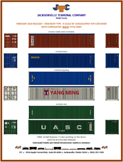 YANG MING (gray) 40' Canvas/Open top Magnetic container, Corrugated-side. JTC# 402005 SOLD OUT (402005) exact product view 4