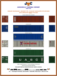 YANG MING (gray) 40' Canvas/Open top Magnetic container, Corrugated-side. JTC# 402005 SOLD OUT (402005) exact product view 4