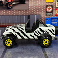 Loose Hot Wheels - Safari Jeep (1990) - White and Black Zebra