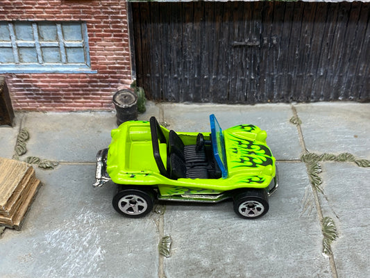 Loose Hot Wheels - Volkswagen VW Meyers Manx Dune Buggy - Green with Flames