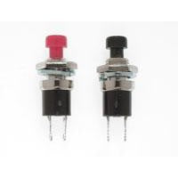 Miniatronics Mom Push Button, Norm Opn-SPST-1/4 in Dia [1 ea Red, Blk] MNT3310004 — exact product image 1