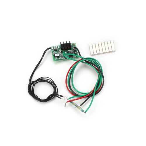 Miniatronics 100-220-01 ditch-light circuit board, wired bulbs, reed switch and eight magnets.