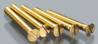Woodland Scenics H843 00-90 × 3/8 in flat-head brass screws, five-piece product view.