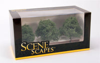 Bachmann SceneScapes Oak Trees 3–3.5 Inches Three-Pack - product and package view