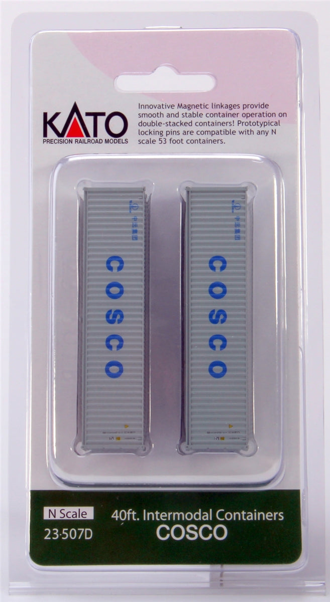 Kato 23-507D N Scale COSCO 40-Foot Containers – 2 Pack– product image