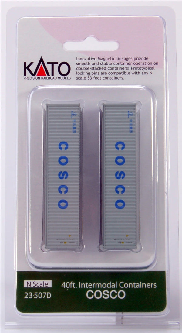 Kato 23-507D N Scale COSCO 40-Foot Containers – 2 Pack
