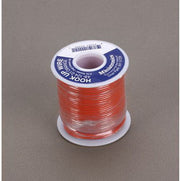 Miniatronics 48-124-01 orange 22-gauge wire, 100 feet, labeled spool view.