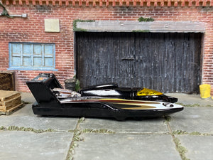 Loose Hot Wheels - Hydroplane Jet Boat - Black, White and Gold