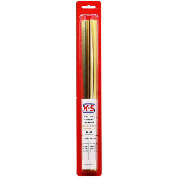 K&S Engineering 3407 brass strip assortment 12 pieces