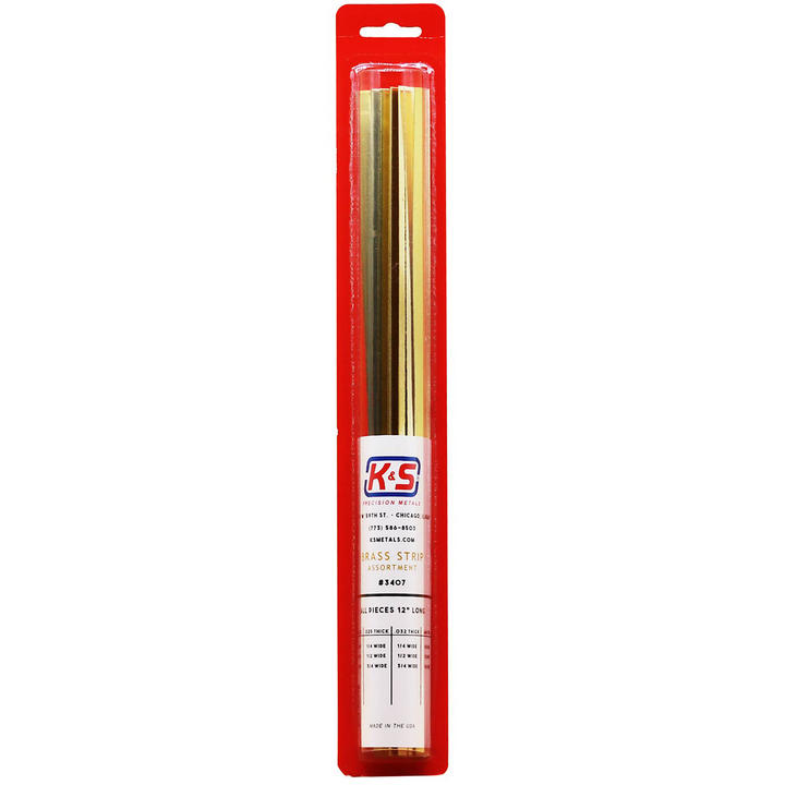 K&S Engineering 3407 brass strip assortment 12 pieces