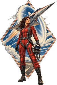 Vintage Aviation Pin-Up T-Shirt – Edition 08 artwork close-up
