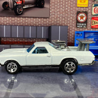 Loose Hot Wheels - 1968 Chevy El Camino - Pearl White - Big Motor, Big Wing Car