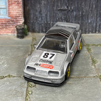 Custom Hot Wheels - 1987 Ford Sierra Cosworth - Silver and Black 87 - Gold Mag Wheels - Rubber Tires