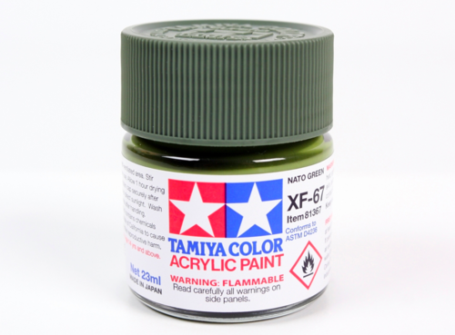 Tamiya XF-67 NATO Green acrylic paint, 23 mL bottle