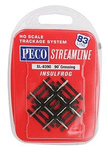 PECO SL-8390 HO Code 83 Insulfrog 90° Crossing, exact labeled retail package.