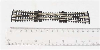 PECO SL-380F N Code 55 Insulfrog Single Slip, overhead product view beside a ruler.