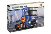 Italeri 3916 MAN TGX XXL D38 kit box, assembled example or parts view 1