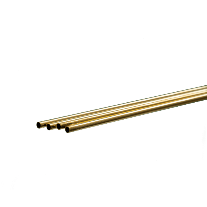 K&S 3925 Round Brass Tube: 7mm OD x 0.45mm Wall x 1 Meter Long (4 Pieces)