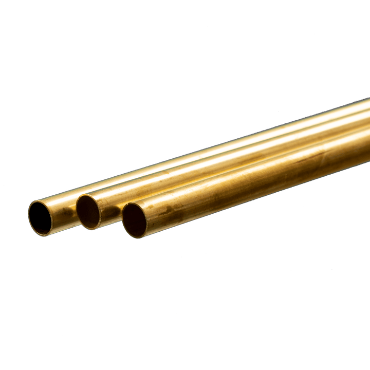 K&S 3928 Round Brass Tube: 10mm OD x 0.45mm Wall x 1 Meter Long (3 Pieces)